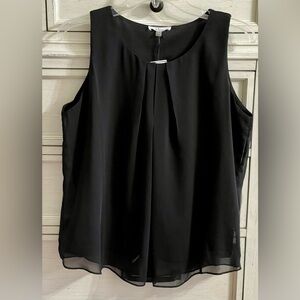 NWT Milano Black Sleeveless Top - 13477-Y100 Woven Top Size M 100% Polyester